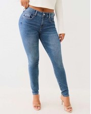 True Religion Jeans Women's 30W Jennie Crystal Mid Rise Super Skinny Viper Wash