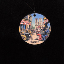 PARIS France DOUBLE SIDED Wood Christmas Ornament - Notre Dame Souvenir