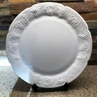 VTG Indiana Colony Harvest Grape Grapevine White Milk Glass 14" Round Platter