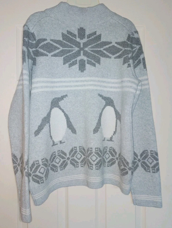 Suéter grande Bass para mujer gris pingüino tejido pesado suave bonito  Foto 2 de 4