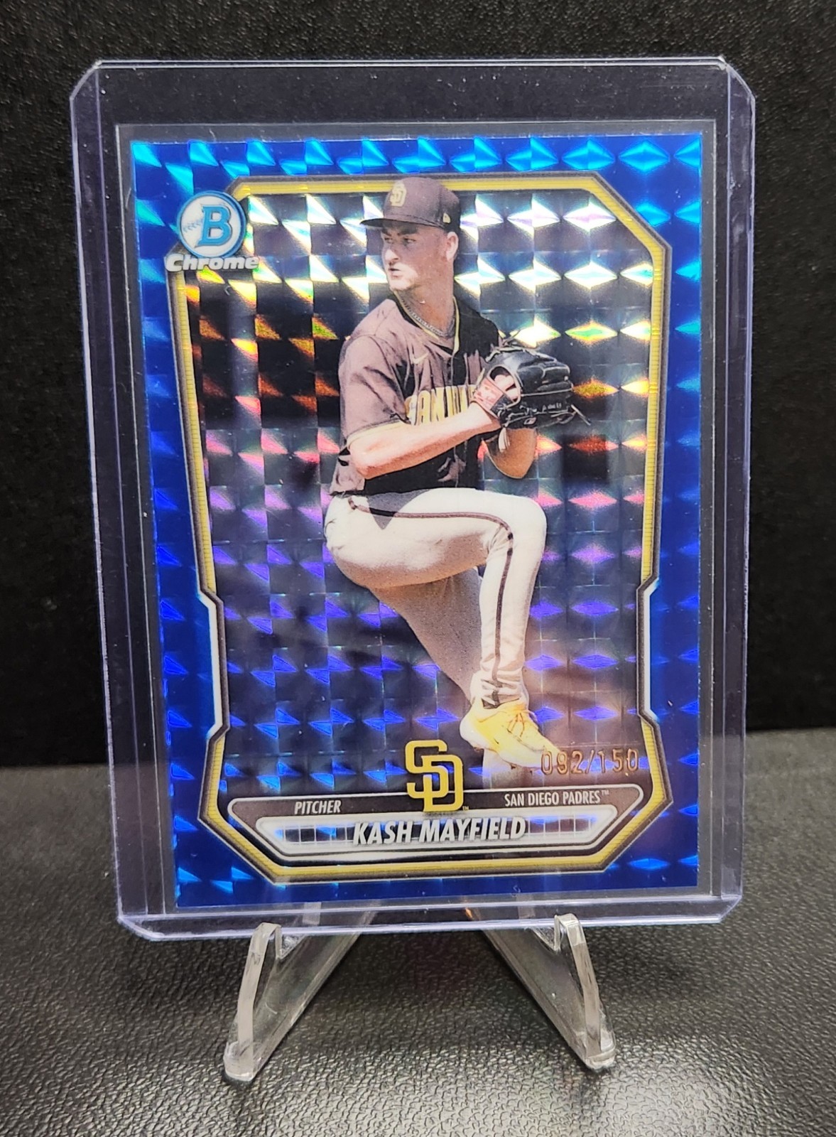 Topps Bowman Chrome 2026 Kash Mayfield Blue Geometric */150 San Diego #BCP-70