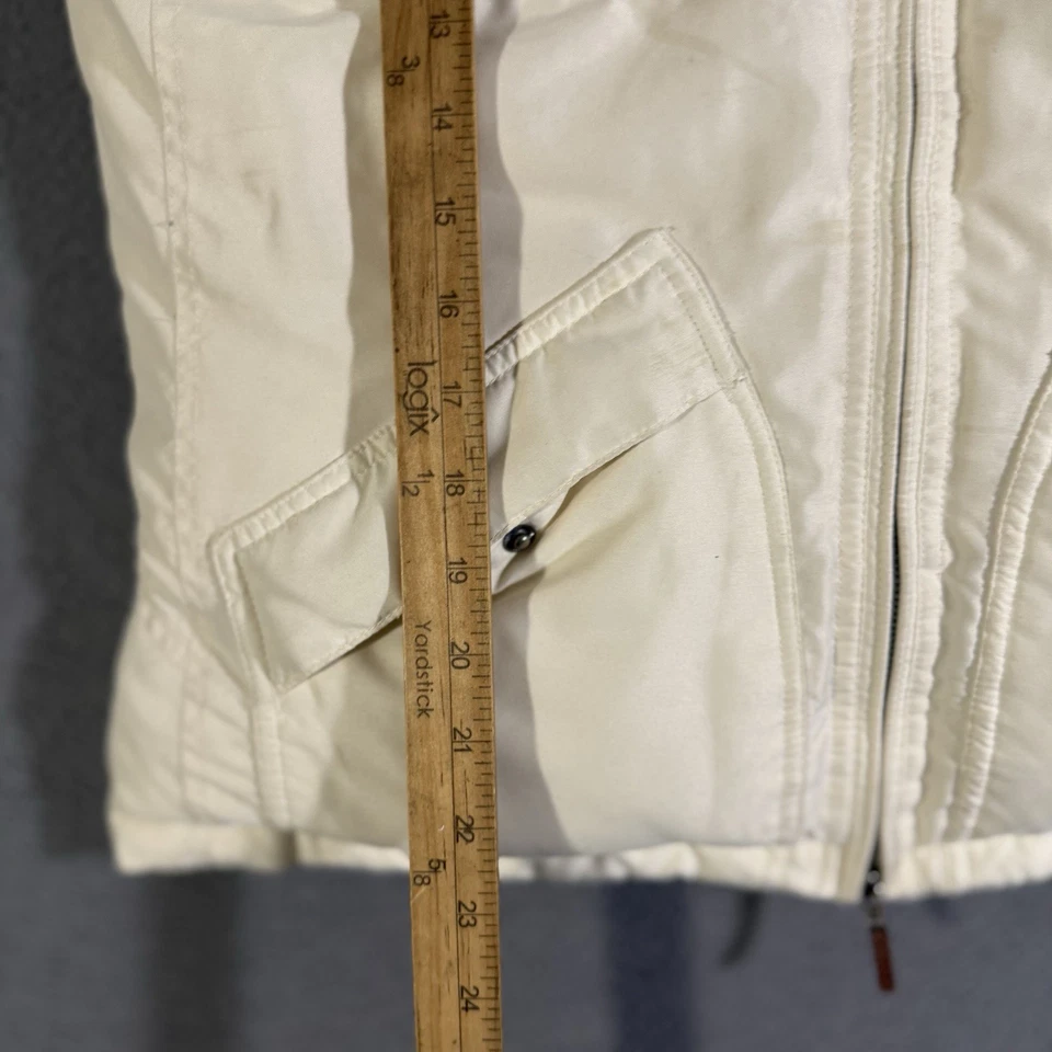 Ralph Lauren Women’s Duck Down Vest Size Medium Off White Puffer Pockets Zipper - Image 4 of 4