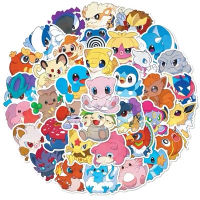 Pokemon Anime Cutesy Baby style Sticker Lot of 50pcs Pikachu NEW - Mew 151