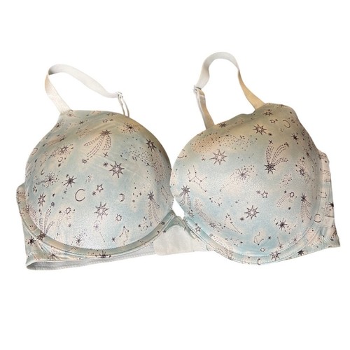 Victoria Secret Push-up Bra Light Blue Star Pattern 36DD | eBay