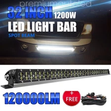 For 2016-2022 Toyota Tacoma idden Bumper Grille 32" LED Light Bar Spot FLood 12V