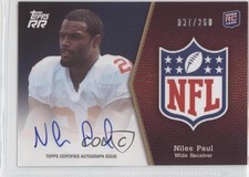 2011 Topps Rising Rookies NFL Rookie 37/260 Niles Paul #SRA-NP Auto Shield 0c2