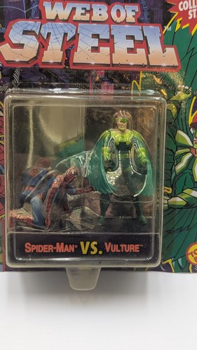 Spider-Man vs Vulture - Jeu de figurines moulées sous pression Web of Steel (1994) ToyBiz | Vintage - Photo 2/3