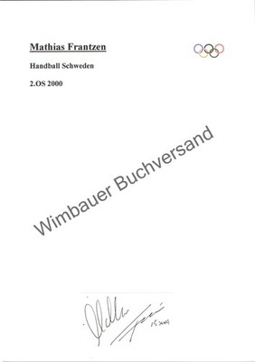 Original Autogramm Mathias Frantzen Handball Schweden /// Autogramm Autograph si