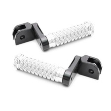 1.5 inch Lower Front Foot Pegs M-Grip SILVER For Tiger 955i / Tiger 900 01-07