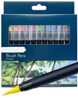 12 x Colour Brush Pens Set Brush Tips Soft Fine Art Markers Drawing Bright Color