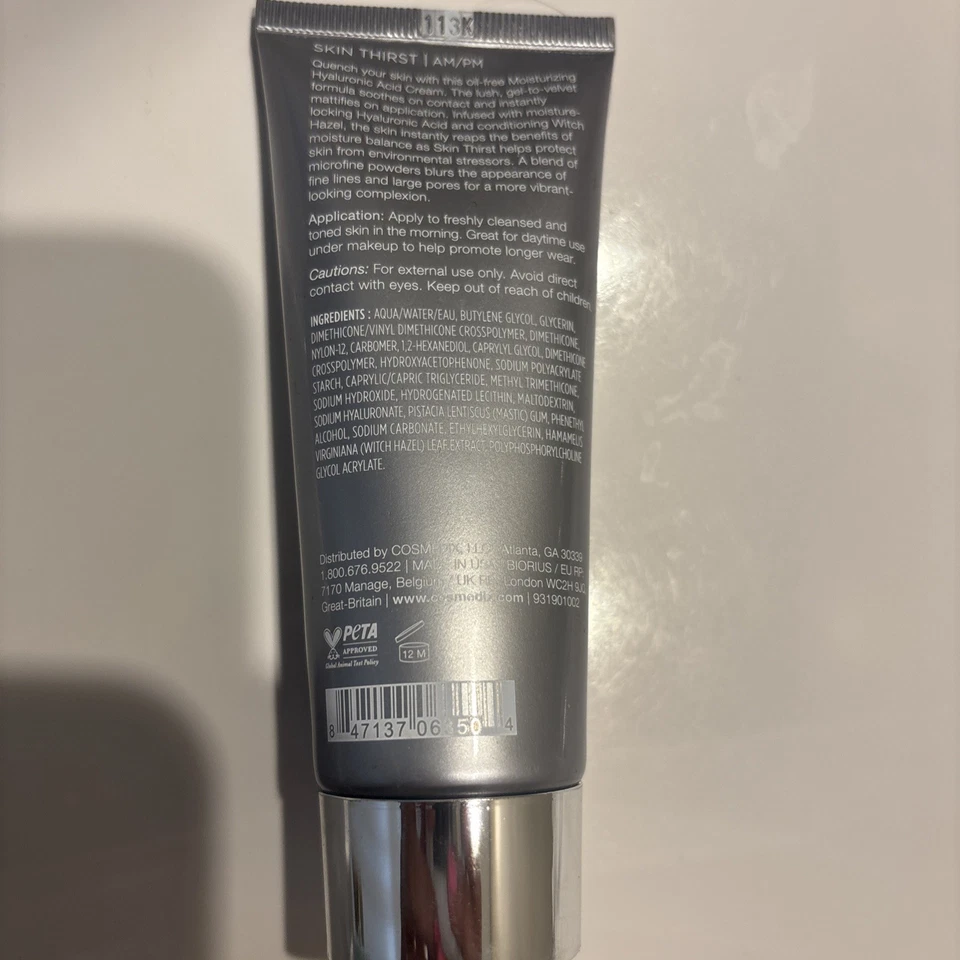 Cosmedix - Skin Thirst Hyaluronic Acid Cream 2oz / 60mL - New And Sealed - Image 2 of 4