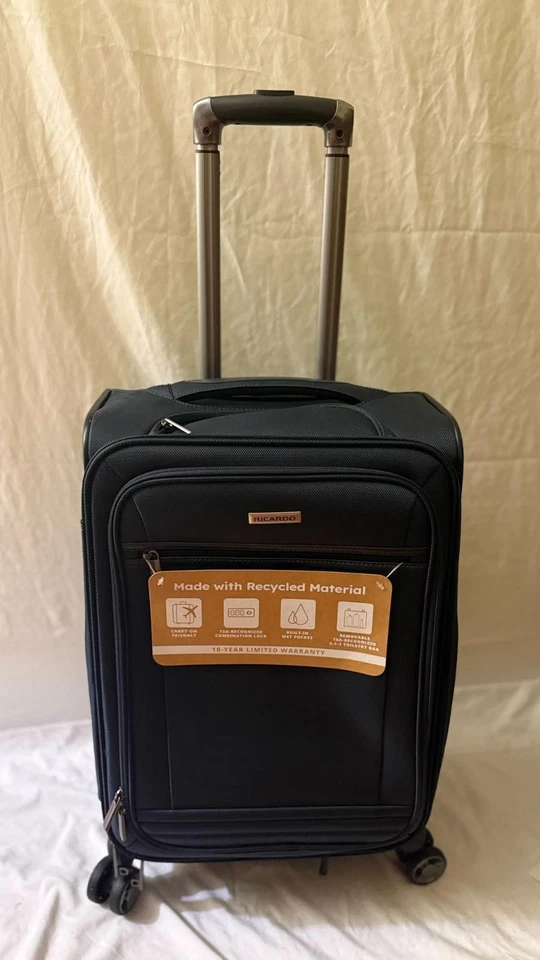Ricardo Avalon Soft 20" Carry-on Spinner Suitcase Strom Blue Luggage TSA Lock - Image 2 of 4