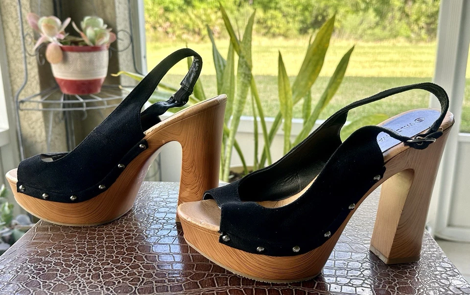 Wild Diva Lounge Black Women's BlackSlingback Sandals size 10 - Image 3 of 4