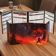 Portable Dungeon Master Screen with Inserts - D D Essentials for RPGs