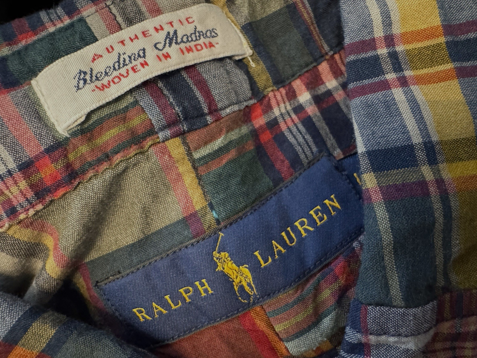 RALPH LAUREN - Bleeding Madras PATCHWORK Colorful… - image 4