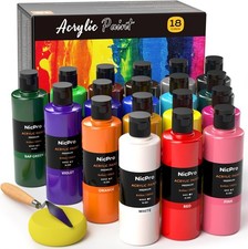 Large 18 Colors Acrylic Paints for Multi Surface Crafts  Hobbies