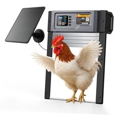 Automatic Chicken Coop Door, Solar Powered Roll-Up Chicken Door with Light Gray