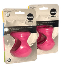 Two Joovy boob Silicone Sleeve for 5oz Glass Baby Bottles 150ml - Pink