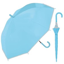 Children's Long Umbrella Sun and Rain Umbrella Sax Blue UV Protection Automatic