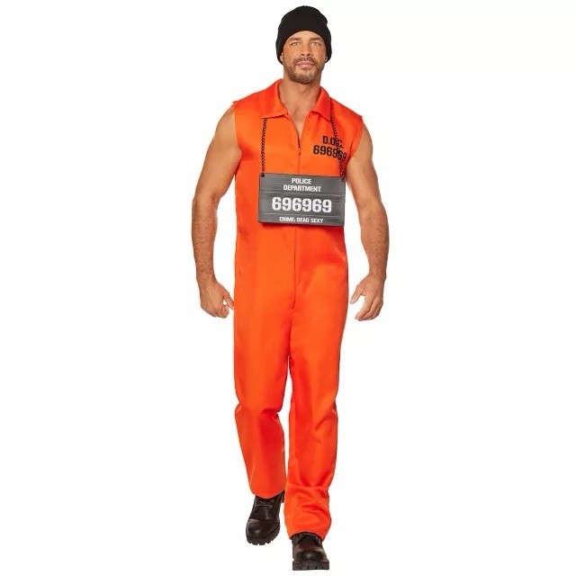 Spirit Halloween Men's Prisoner Costume Guilty as Charged, Size S/M