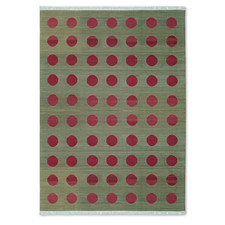 New Color Green and Red Kilim Dhurrie Cotton Rug Handwoven Handmade Carpet Rug