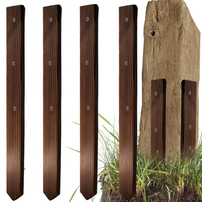 #ad 4 Pack Fence Post Repair Stakes Preservative Wood Fence Post Anchor Ground Sp $21.81