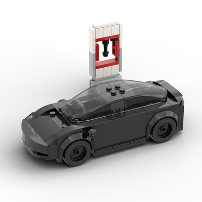185PCS Black for Tesla Model 3 City Car DIY Building Blocks Toy Set