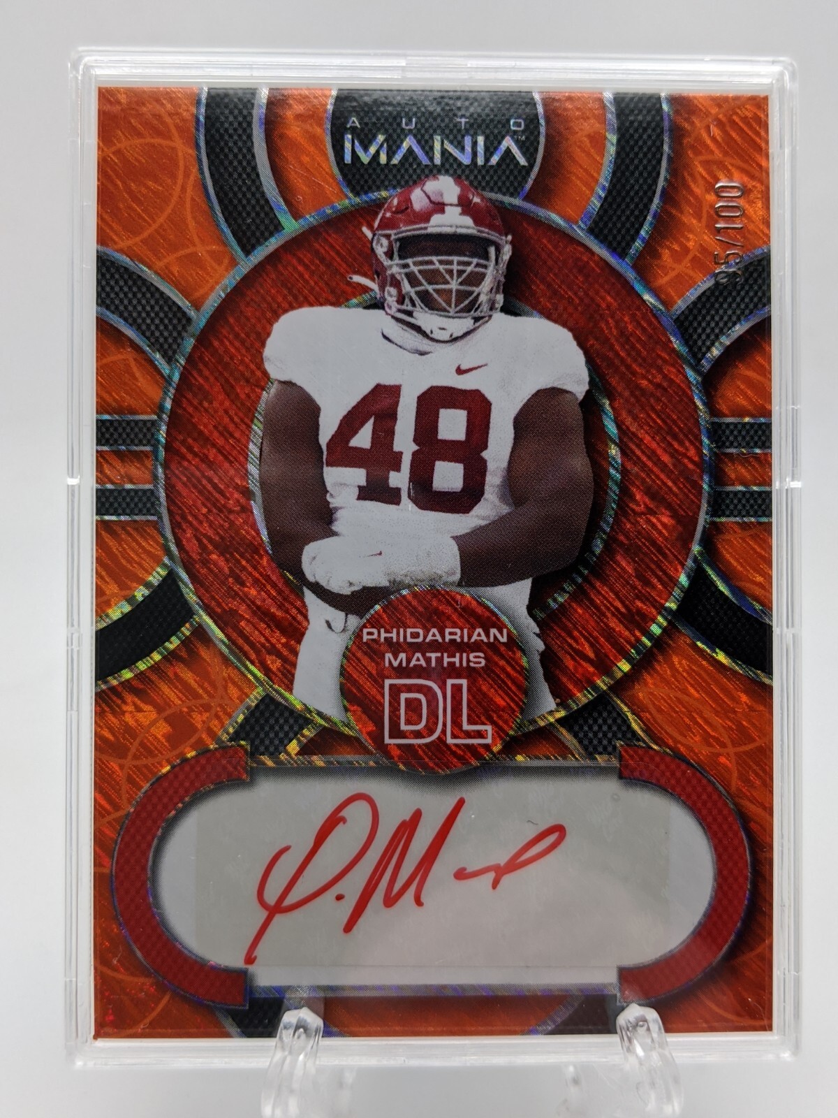 Phidarian Mathis Wild Card Auto Mania Autographs #AMC29 Circle-Sparkles-Orange