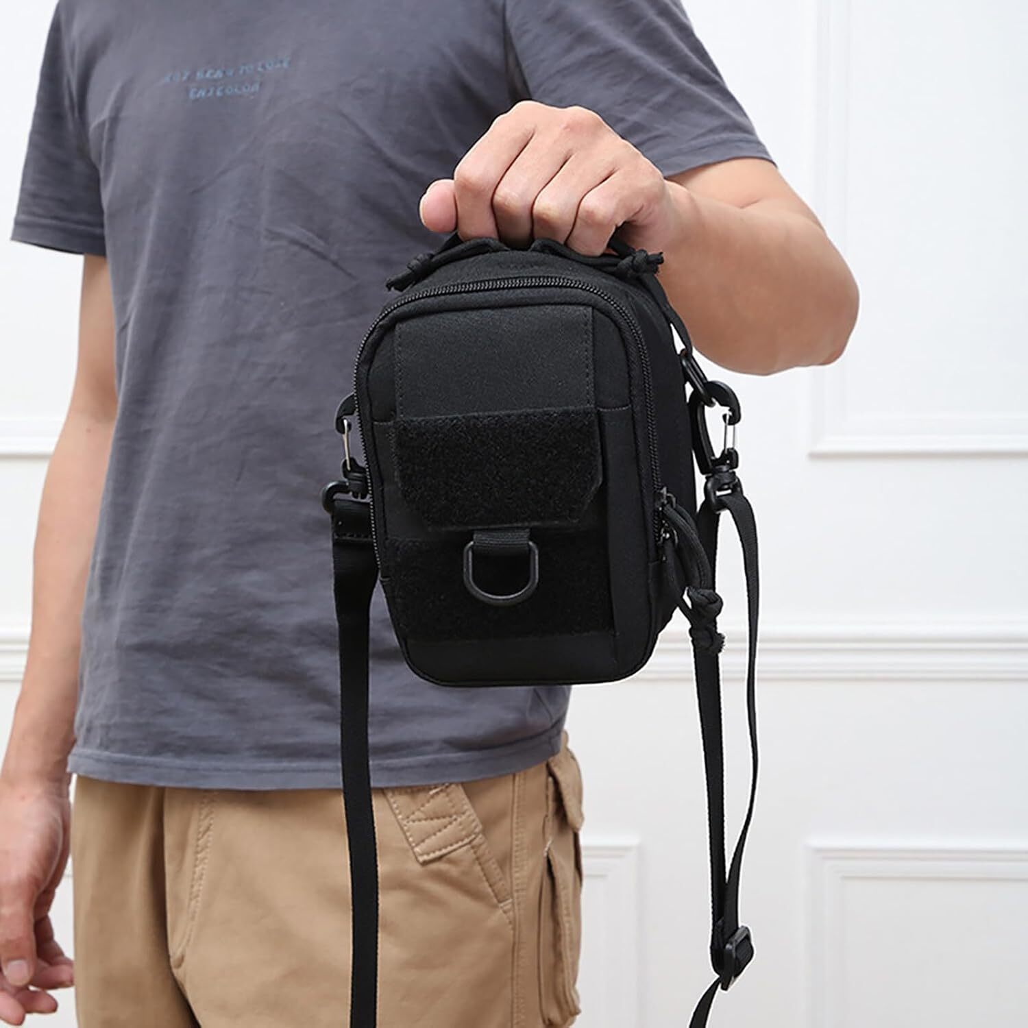 Multipurpose Outdoor Shoulder Waist Bag with Phone Holster and Utility Pockets-image