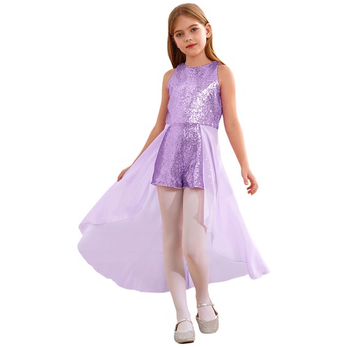 Kids Girls Chiffon Sequined Birthday Prom Pageant Party Jumpsuit Romper Gowns - Picture 57 of 72