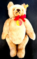 Vintage STEIFF TEDDY BEAR w/Button Tags Bow Tie 201/36 Clean Jointed 13" Mohair