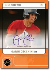 GARIN CECCHINI 2011 Just DRAFTED Rookie Autograph ORANGE Auto RC 1/1