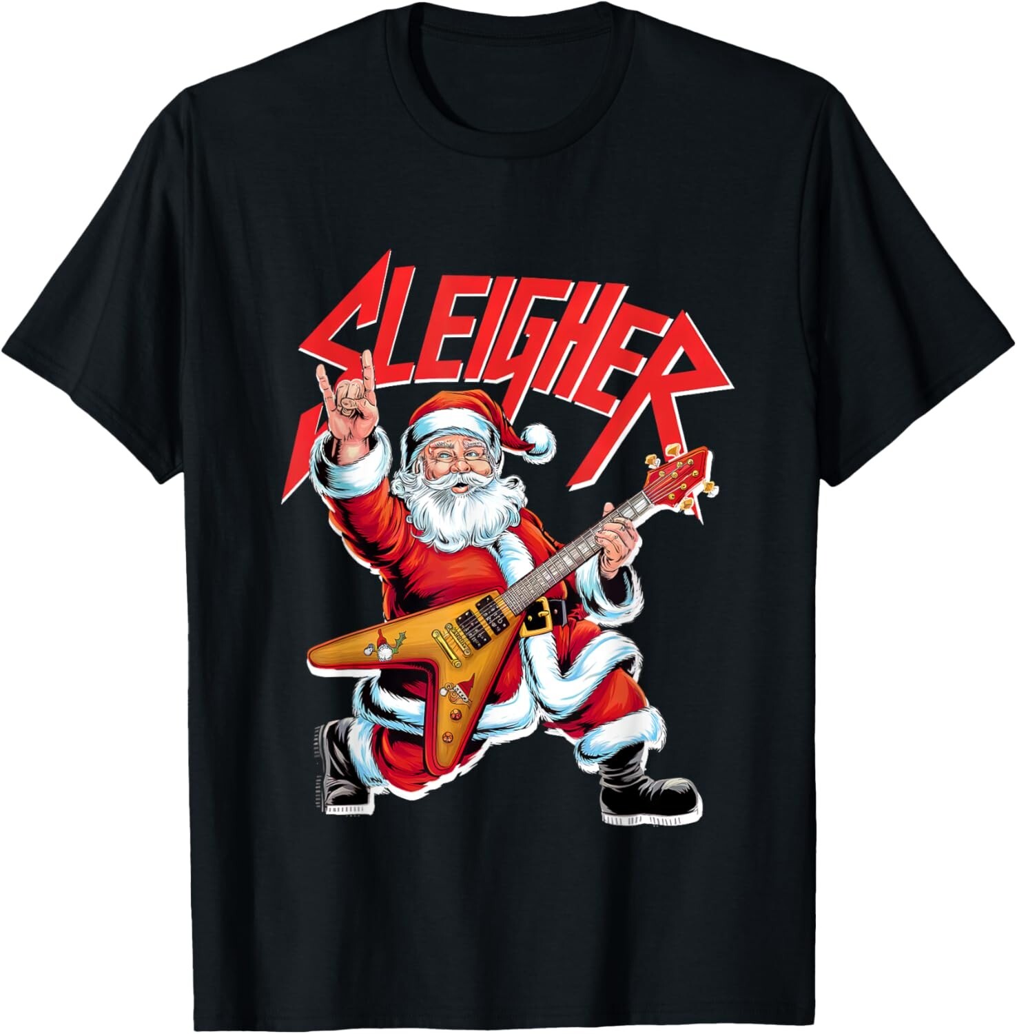 Santa Claus Metal Christmas Sleigher T-Shirt, Hoodie, Sweatshirt