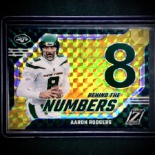 2023 Zenith Football Aaron Rodgers Behind the Numbers Gold /10 SP SSP Rare Jets