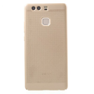 Hard Case Hollow Mesh Rubberized Slim Dots Shell Schutz Hülle Gold für Huawei P9