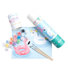 Floating Fun Flamingo  Unicorn Pool Float Paint by Numbers Kit Pink Picasso