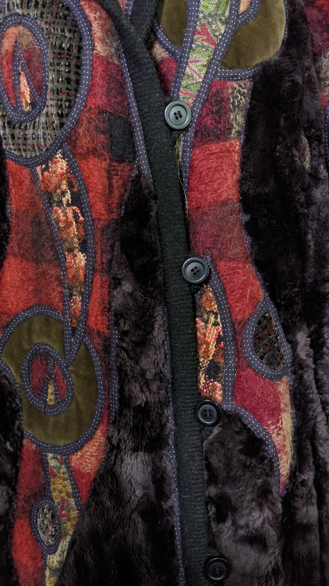 Koos Van Den Akker Couture Vintage Faux Fur Tapestry Patchwork