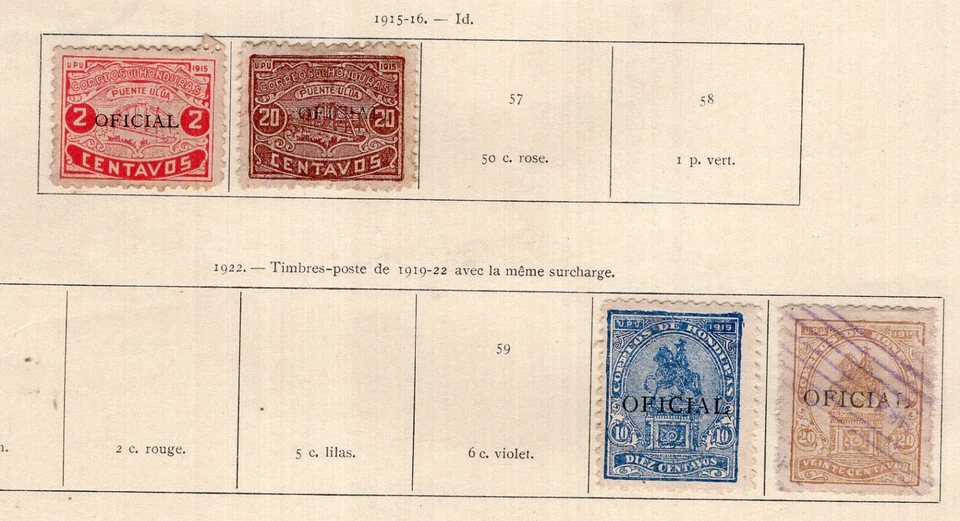 HONDURAS, YV # 156/173 + STAMPS, NOT CONSECUTIVE, MH - USED - Image 4 of 4