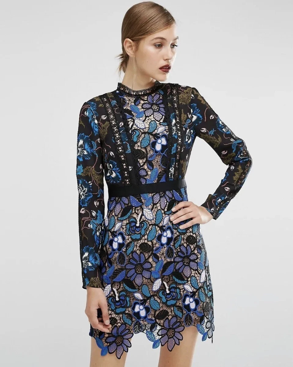 Self portrait long sleeve best sale dress