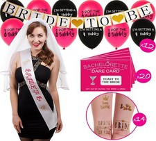 One Mecara BACHELORETTE  BRIDAL SHOWER PARTY DECORATIONS KIT Bride To Be - Sash