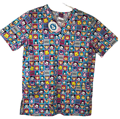 Wonderful World of Disney Scrub Top Cuties NWT SpotMeNot Size XS 