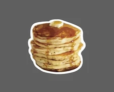 Pancakes Sticker Stack Butter Waterproof Food Breakfast Gift NEW