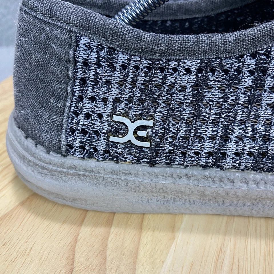 Mocassim Hey Dude Wally Sox Perfurado Masculino 8 Preto Cinza Sapatos Confortáveis - Imagem 2 de 4