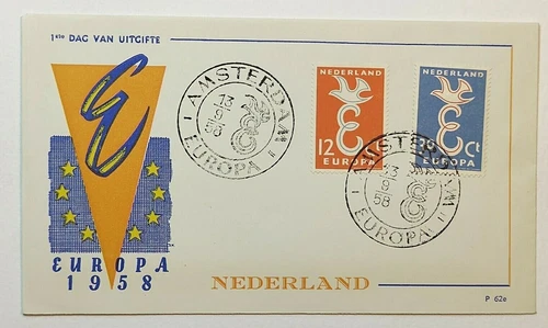 1958 Netherlands Amsterdam Europe First Day Cover Birds Scot #718-719