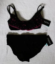 Profile Underwire Bikini Set Size 36D cup/12 Bottoms Black Size 12