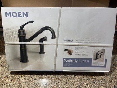 Moen Wetherly 87999BRB High-Arc Kitchen Faucet W/Side Spray Mediterranean Bronze