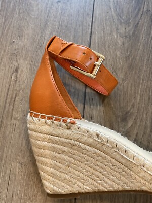 NWOT Vince Camuto Women Meddrina Wedge Sandal Orange Size 11M Wedding Party  Work | eBay