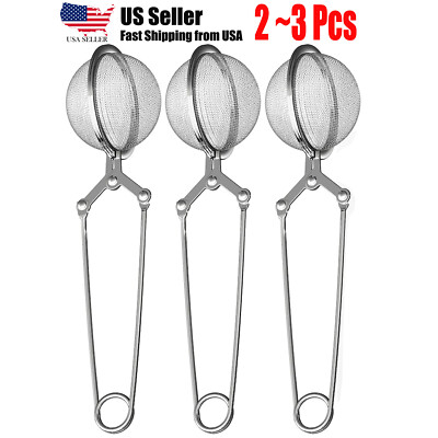 Tea Ball Strainer for Loose Leaf Tea Long Handled Mesh Snap Ball Tea Infuser