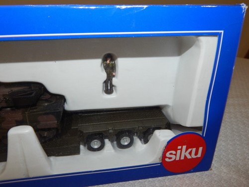 Low Loader Semi Tractor Trailer with Battle Tank ~ 1:50 Super SIKU ~ New - Picture 4 of 12