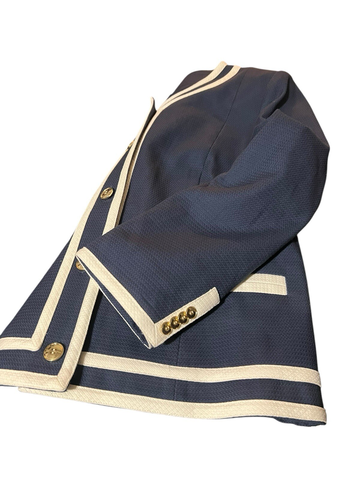 Pendleton Gold Button Blazer Jacket Blue White Tr… - image 7